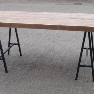 Goede Lystrup industriele tafel steigerhout/schragen - PURE Wood Design XX-49